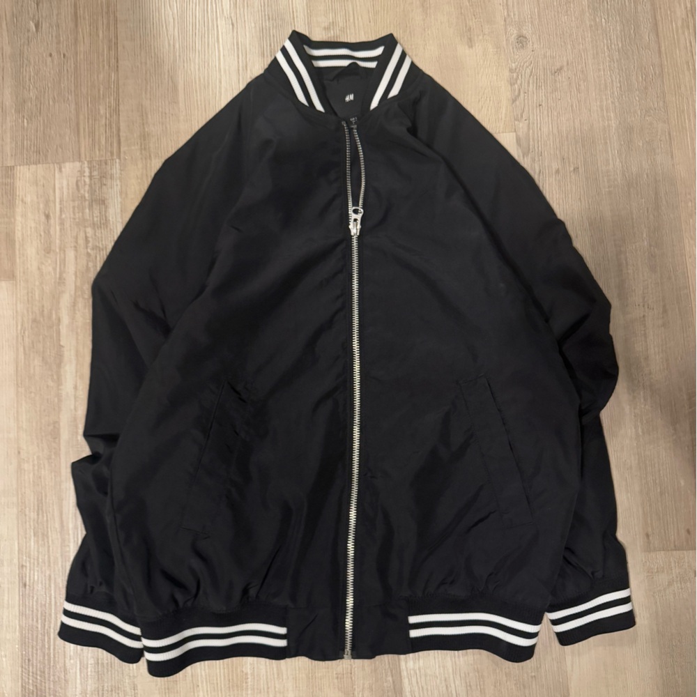 black n whie varsity jacket